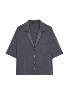 Zara Silk-like Oversized Cropped Resort-style Blouse
